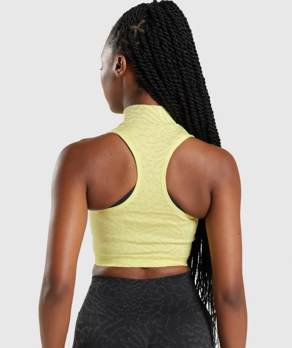 Gymshark Crop Tops | T-shirts & Tops*Adapt Animal Seamless Crop 1/2 Zip FireflyYellow