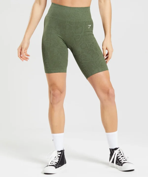 Gymshark Shorts*Adapt Animal Seamless Cycling Shorts WillowGreen/CoreOlive