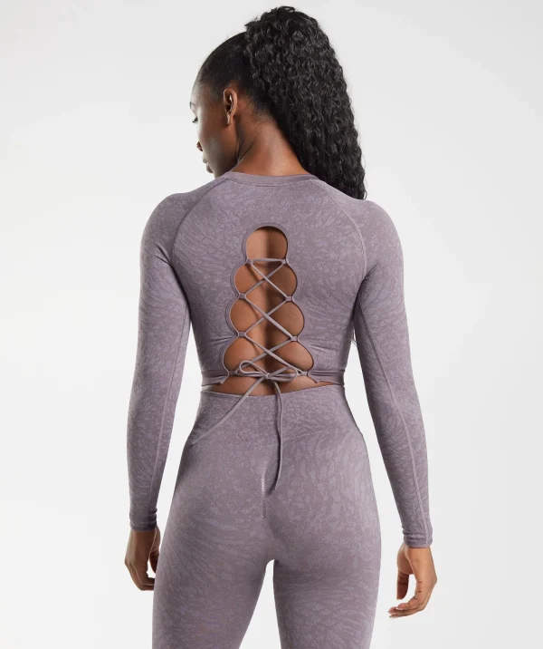 Gymshark Crop Tops | T-shirts & Tops*Adapt Animal Seamless Lace Up Back Top