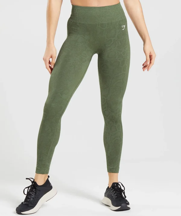 Gymshark Leggings | Scrunch Butt Leggings*Adapt Animal Seamless Leggings WillowGreen/CoreOlive