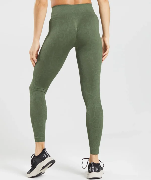 Gymshark Leggings | Scrunch Butt Leggings*Adapt Animal Seamless Leggings WillowGreen/CoreOlive