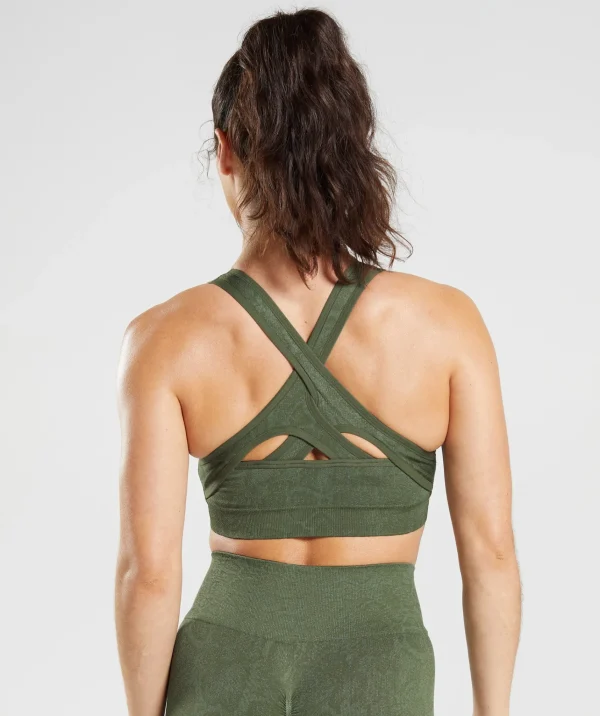 Gymshark Sports Bras*Adapt Animal Seamless Sports Bra WillowGreen/CoreOlive