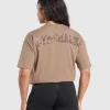 Gymshark T-shirts & Tops*Adapt Camo Graphic Oversized Top SoulBrown