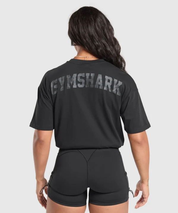 Gymshark T-shirts & Tops*Adapt Camo Graphic Oversized Top Black