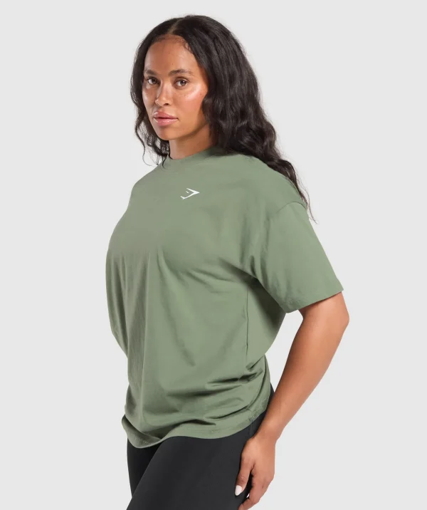 Gymshark T-shirts & Tops*Adapt Camo Graphic Oversized Top ForceGreen