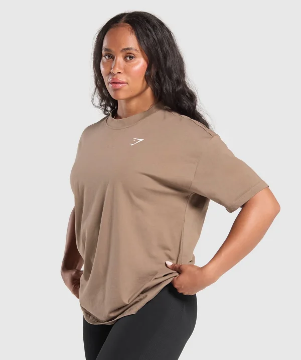 Gymshark T-shirts & Tops*Adapt Camo Graphic Oversized Top SoulBrown