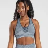 Gymshark Sports Bras*Adapt Camo Seamless Sports Bra RiverStoneGrey/EveningBlue