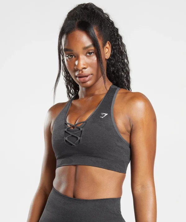 Gymshark Sports Bras*Adapt Camo Seamless Sports Bra Black/OnyxGrey