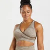 Gymshark Sports Bras*Adapt Camo Seamless Sports Bra PebbleGrey/SoulBrown