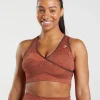 Gymshark Sports Bras*Adapt Camo Seamless Sports Bra StormRed/CherryBrown