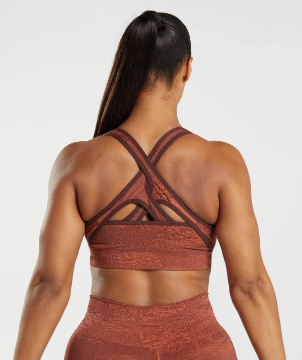 Gymshark Sports Bras*Adapt Camo Seamless Sports Bra StormRed/CherryBrown