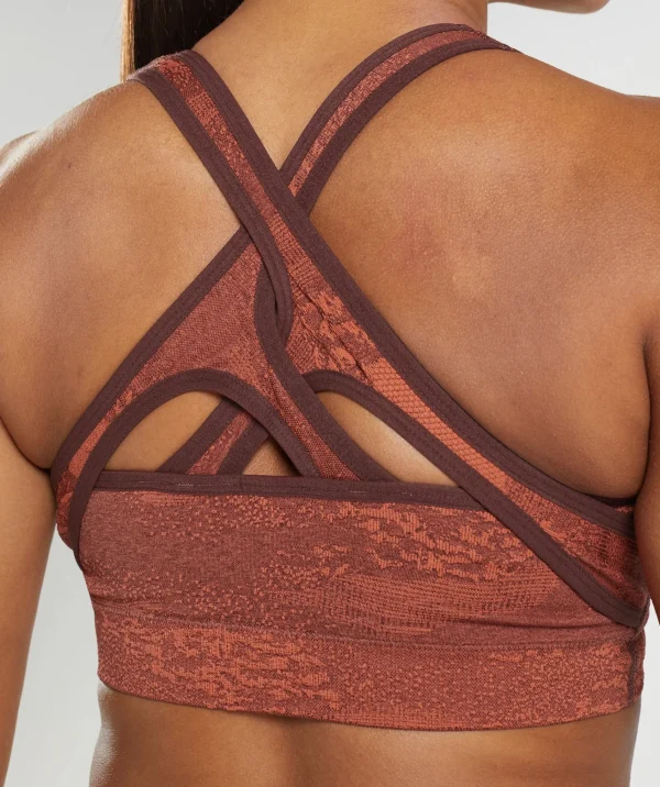 Gymshark Sports Bras*Adapt Camo Seamless Sports Bra StormRed/CherryBrown