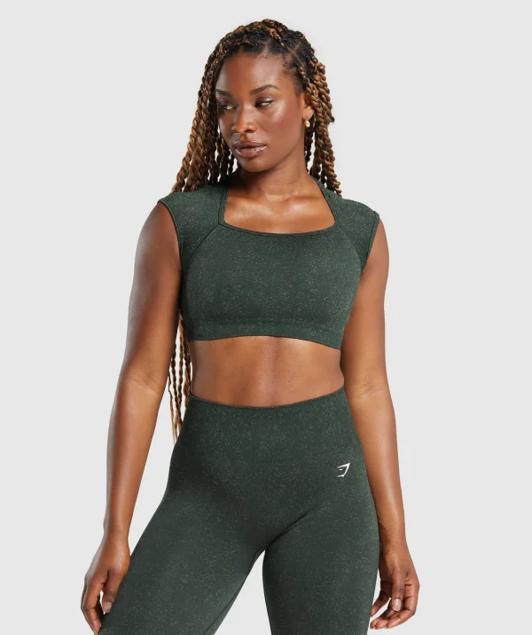 Gymshark Crop Tops*Adapt Fleck Seamless Crop Top VictoryGreen/UnitGreen