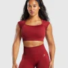 Gymshark Crop Tops*Adapt Fleck Seamless Crop Top RepsRed/ConditioningRed