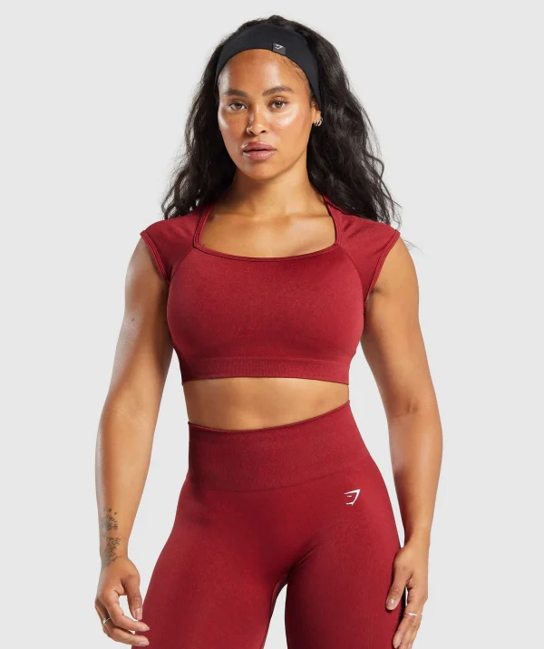 Gymshark Crop Tops*Adapt Fleck Seamless Crop Top RepsRed/ConditioningRed