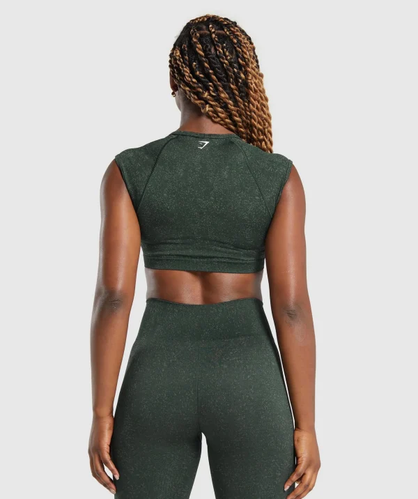 Gymshark Crop Tops*Adapt Fleck Seamless Crop Top VictoryGreen/UnitGreen