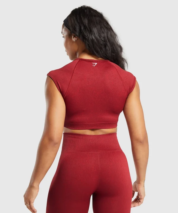 Gymshark Crop Tops*Adapt Fleck Seamless Crop Top RepsRed/ConditioningRed