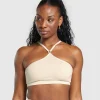 Gymshark Sports Bras*Adapt Fleck Seamless Halterneck Bralette CoconutWhite