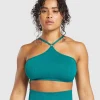 Gymshark Sports Bras*Adapt Fleck Seamless Halterneck Bralette OceanTeal/ArtificialTeal