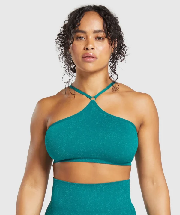 Gymshark Sports Bras*Adapt Fleck Seamless Halterneck Bralette OceanTeal/ArtificialTeal