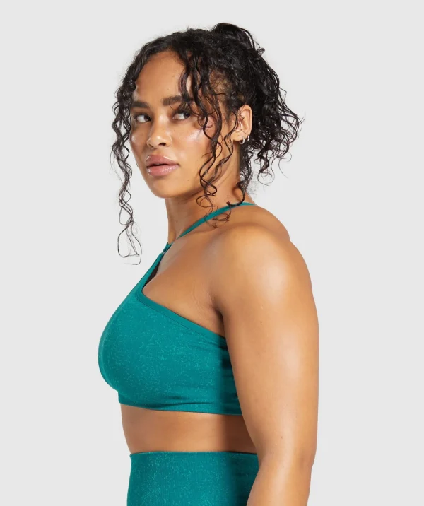 Gymshark Sports Bras*Adapt Fleck Seamless Halterneck Bralette OceanTeal/ArtificialTeal