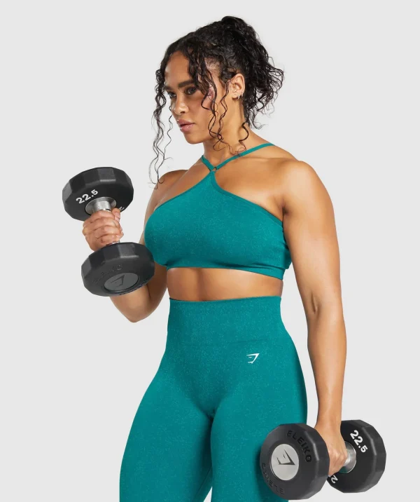 Gymshark Sports Bras*Adapt Fleck Seamless Halterneck Bralette OceanTeal/ArtificialTeal