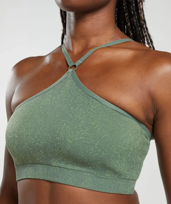 Gymshark Sports Bras*Adapt Fleck Seamless Halterneck Bralette DuskGreen/LightSageGreen