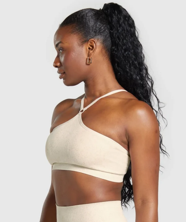 Gymshark Sports Bras*Adapt Fleck Seamless Halterneck Bralette CoconutWhite