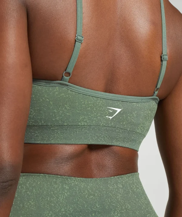 Gymshark Sports Bras*Adapt Fleck Seamless Halterneck Bralette DuskGreen/LightSageGreen