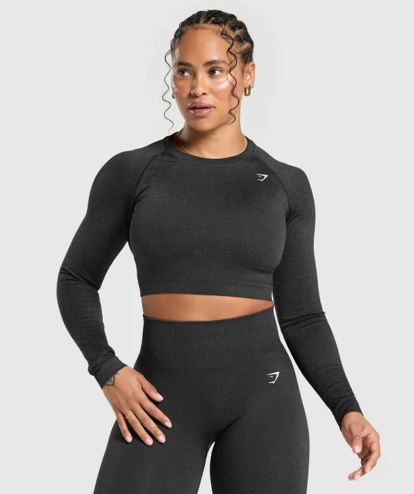 Gymshark Crop Tops | T-shirts & Tops*Adapt Fleck Seamless Long Sleeve Crop Top