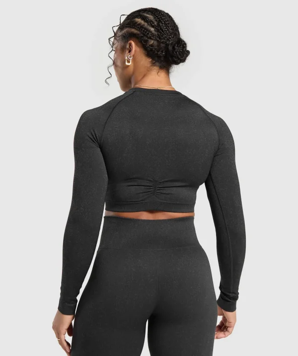 Gymshark Crop Tops | T-shirts & Tops*Adapt Fleck Seamless Long Sleeve Crop Top