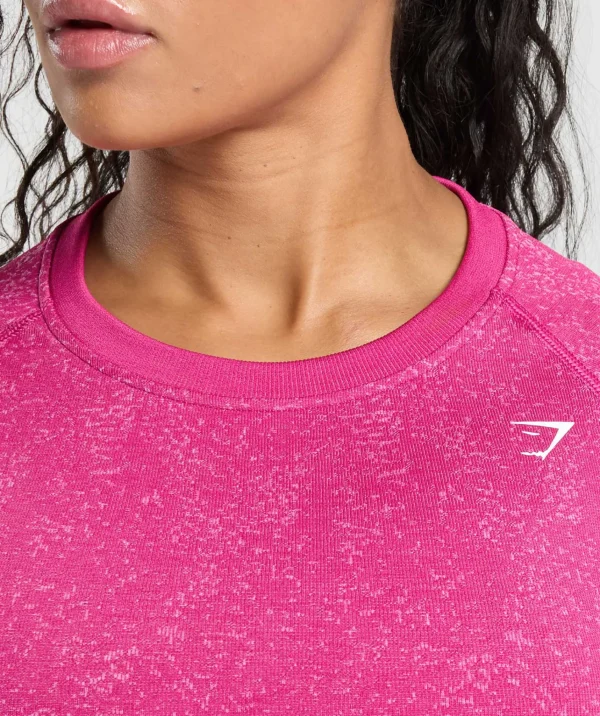 Gymshark T-shirts & Tops*Adapt Fleck Seamless Long Sleeve Crop Top WinningPink/SourPink