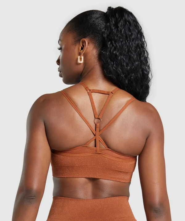 Gymshark Sports Bras*Adapt Fleck Seamless Sports Bra CopperBrown/TerracottaOrange