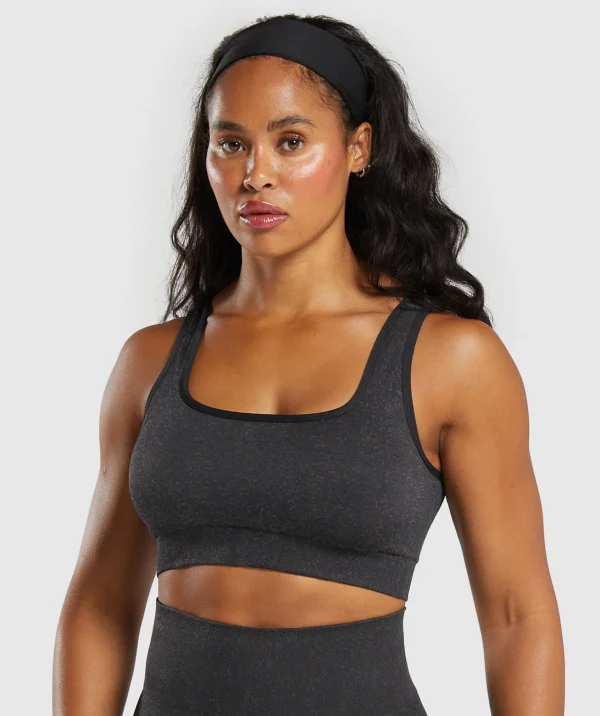 Gymshark Sports Bras*Adapt Fleck Sports Bra Black/SmokeyGrey