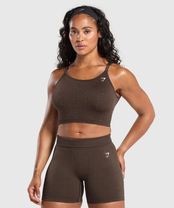 Gymshark Tank Tops | Crop Tops*Adapt Monogram Seamless Midi Tank ArchiveBrown/SoulBrown