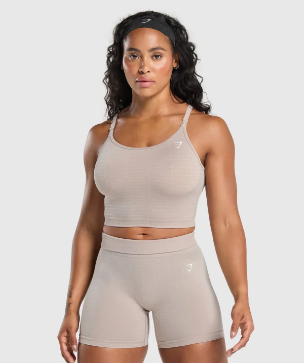 Gymshark Tank Tops | Crop Tops*Adapt Monogram Seamless Midi Tank StonePink/EcruWhite