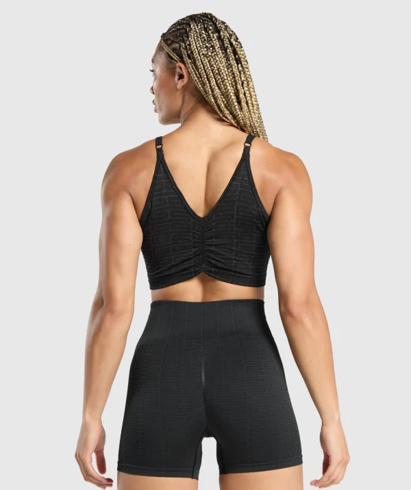 Gymshark Tank Tops | Crop Tops*Adapt Monogram Seamless Midi Tank Black/PitchGrey