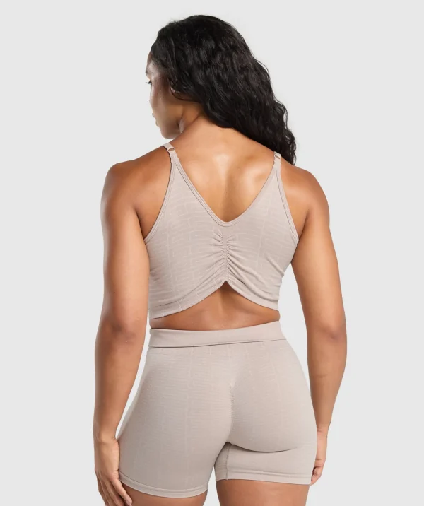 Gymshark Tank Tops | Crop Tops*Adapt Monogram Seamless Midi Tank StonePink/EcruWhite