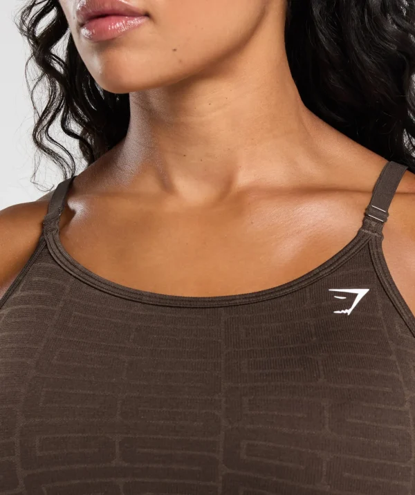 Gymshark Tank Tops | Crop Tops*Adapt Monogram Seamless Midi Tank ArchiveBrown/SoulBrown