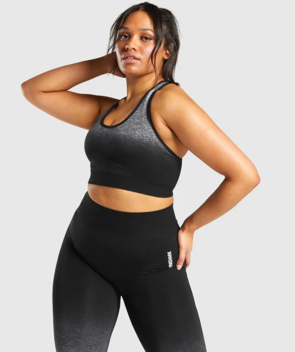 Gymshark Sports Bras*Adapt Ombre Seamless Sports Bra Black/BlackMarl