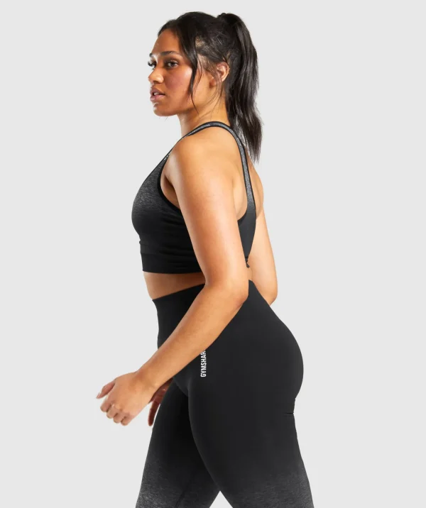 Gymshark Sports Bras*Adapt Ombre Seamless Sports Bra Black/BlackMarl