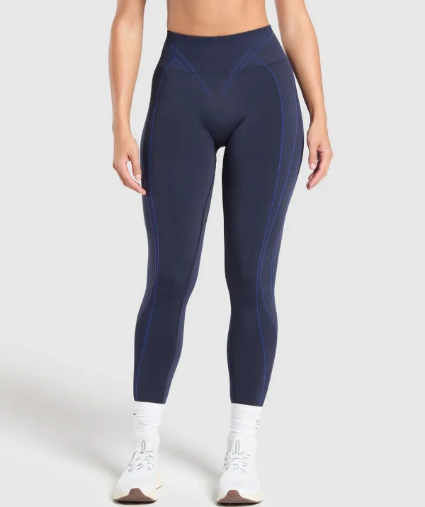 Gymshark Leggings*Apex Contrast Leggings HeavyBlue/ForceBlue