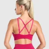 Gymshark Sports Bras*Apex Contrast Sports Bra BuildPink/AsphaltGrey