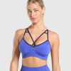 Gymshark Sports Bras*Apex Contrast Sports Bra ForceBlue/HeavyBlue