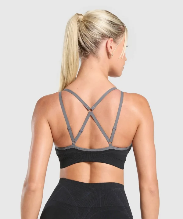 Gymshark Sports Bras*Apex Contrast Sports Bra Black/BrushedGrey