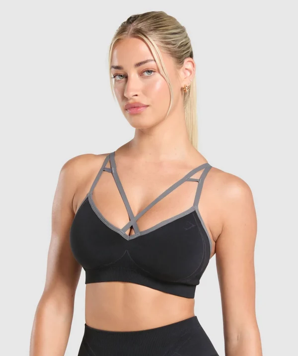 Gymshark Sports Bras*Apex Contrast Sports Bra Black/BrushedGrey