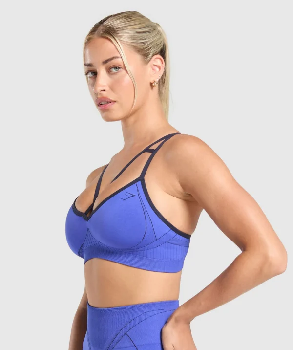 Gymshark Sports Bras*Apex Contrast Sports Bra ForceBlue/HeavyBlue