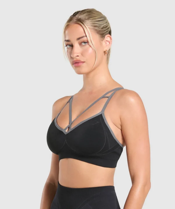 Gymshark Sports Bras*Apex Contrast Sports Bra Black/BrushedGrey