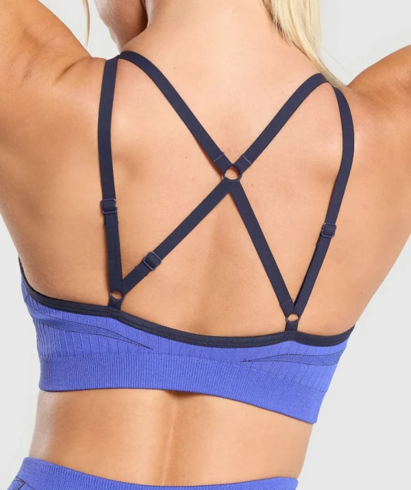 Gymshark Sports Bras*Apex Contrast Sports Bra ForceBlue/HeavyBlue