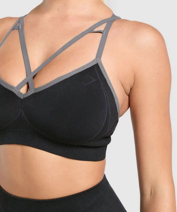 Gymshark Sports Bras*Apex Contrast Sports Bra Black/BrushedGrey